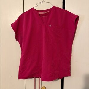 Fabletics Vibrant Pink Oversize Top LARGE & Wide Leg Bottoms LARGE